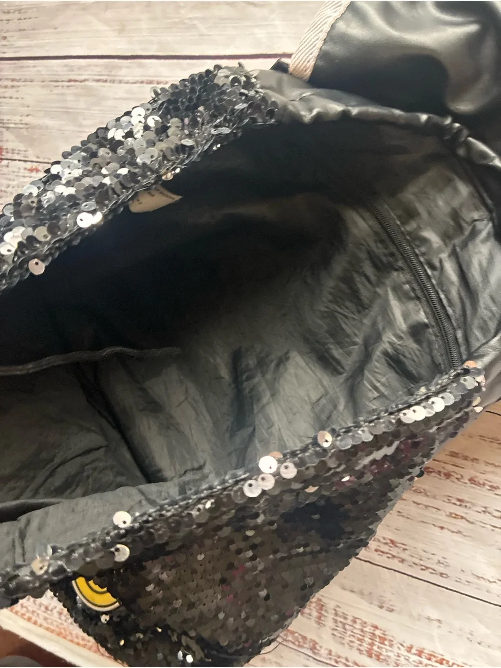 Justice SportBlack Sequin Mini Backpack Y2K